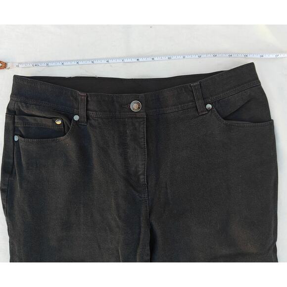 Chico’s Black Jeans Size 1.5 Regular Stretch Denim Straight Leg Mid Rise - Picture 3 of 6